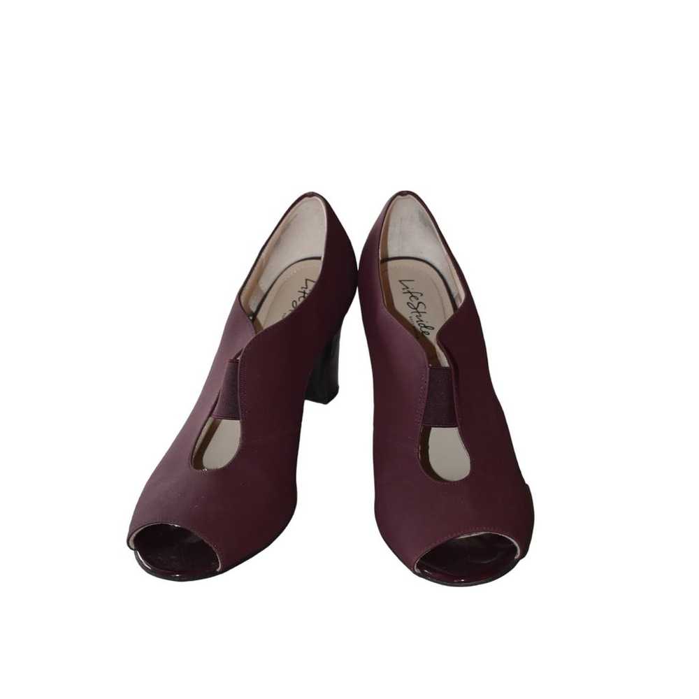 LifeStride Peep Toe Maroon Carla Heels Size 11 - image 1