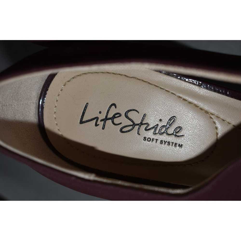 LifeStride Peep Toe Maroon Carla Heels Size 11 - image 3