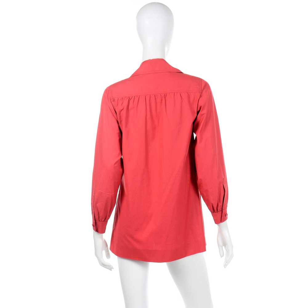 1970s YSL Yves Saint Laurent Vintage Red Cotton S… - image 4
