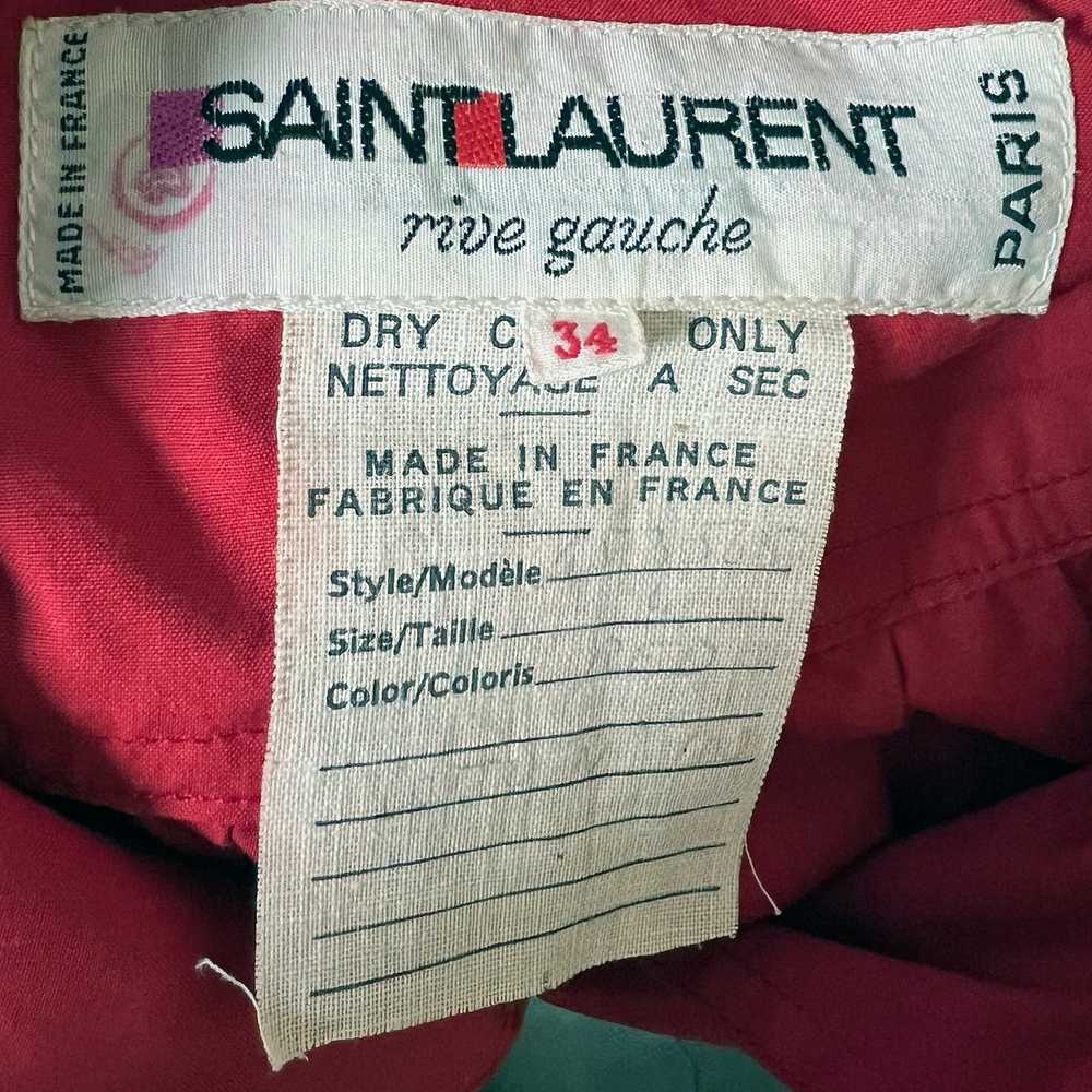 1970s YSL Yves Saint Laurent Vintage Red Cotton S… - image 8