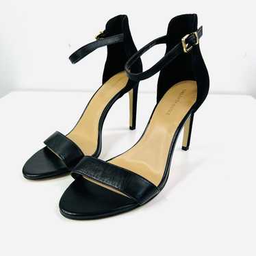 Saks Fifth Avenue Black Ankle Strap Classic Heels - image 1