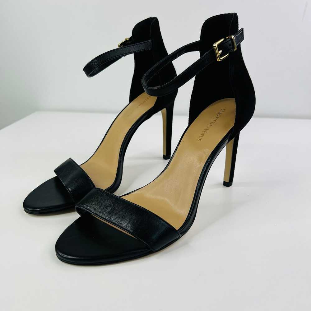 Saks Fifth Avenue Black Ankle Strap Classic Heels - image 3