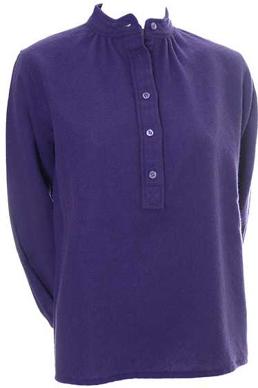 1970s Yves Saint Laurent YSL Vintage Purple Wool … - image 1