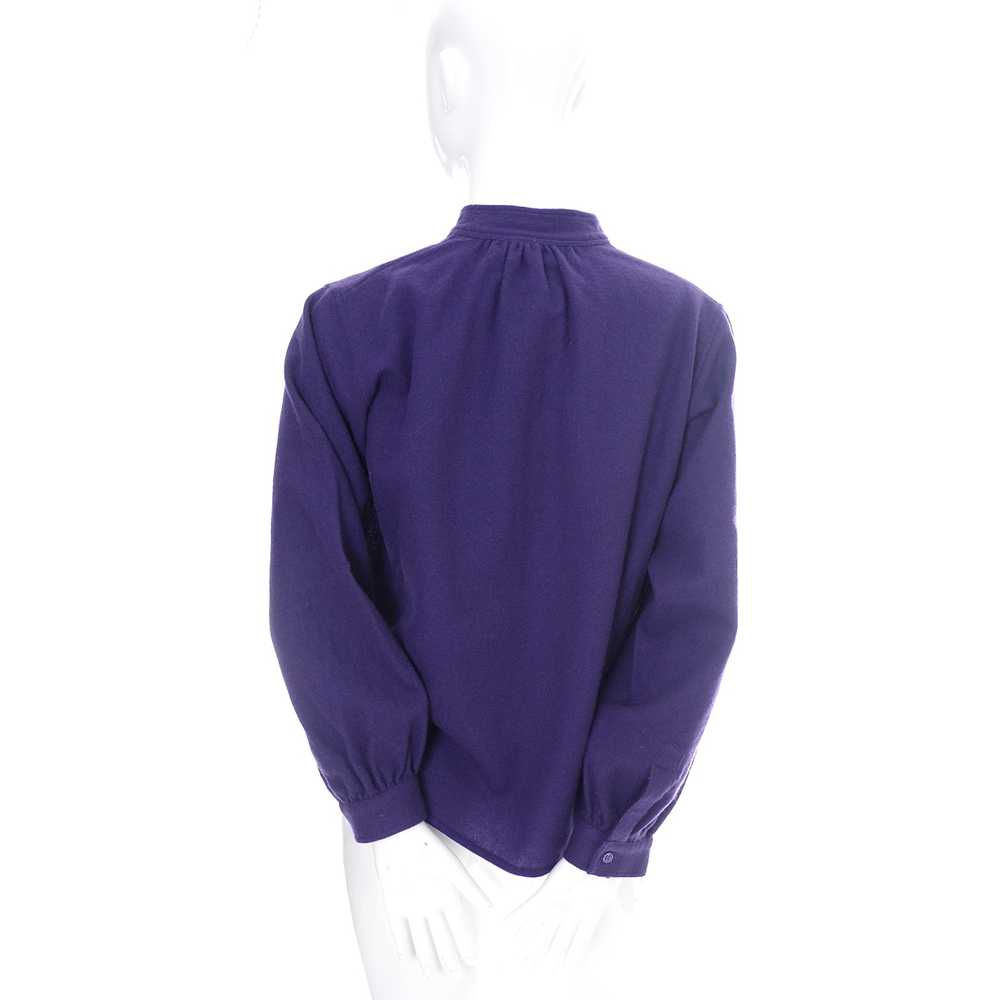 1970s Yves Saint Laurent YSL Vintage Purple Wool … - image 3