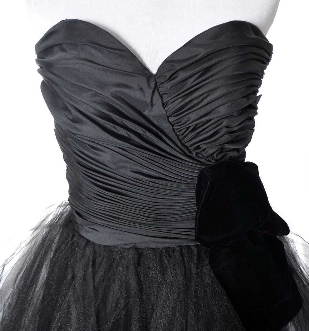 1980's Lillie Rubin Black Strapless Party Dress - image 3
