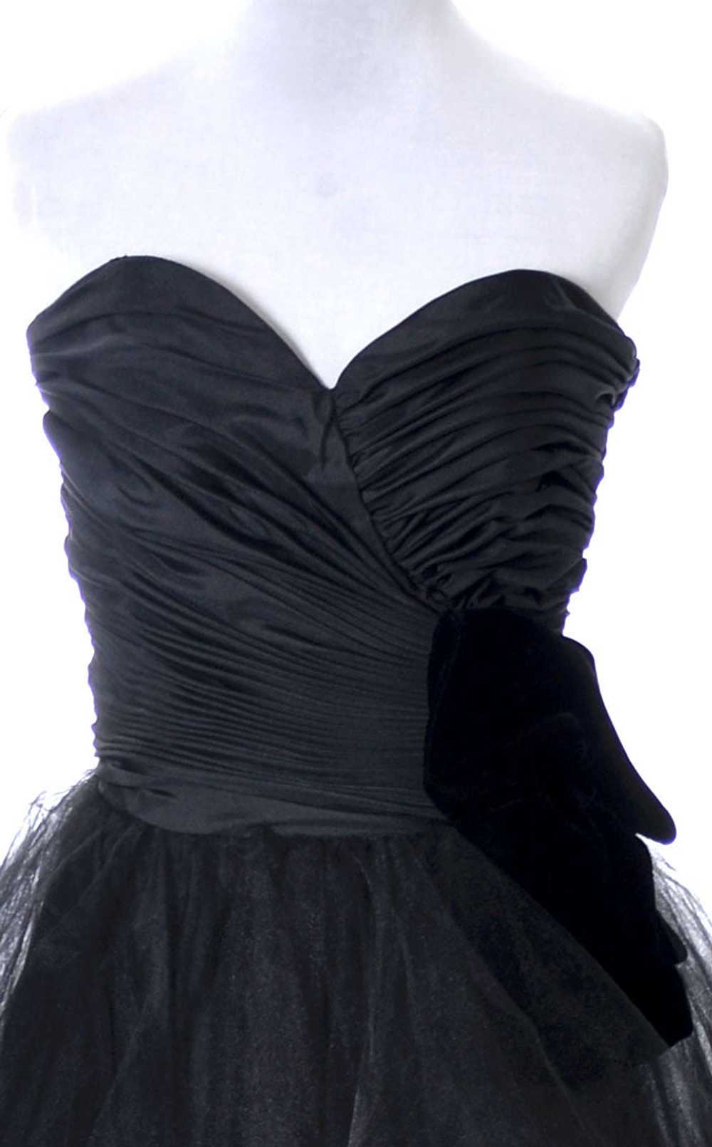 1980's Lillie Rubin Black Strapless Party Dress - image 4