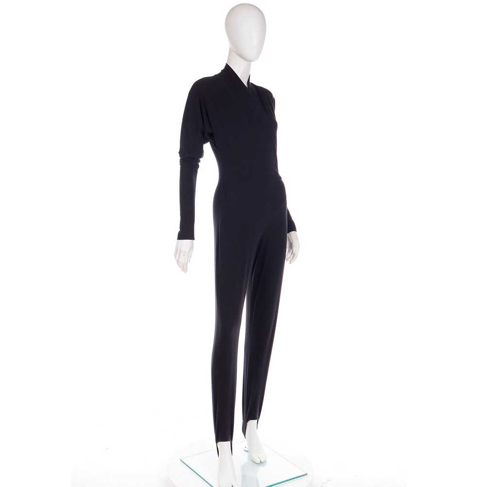 1980's Norma Kamali Vintage Black Jumpsuit with S… - image 5