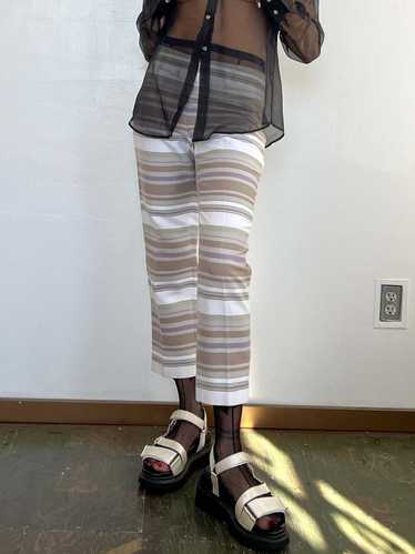 Celine Stripe Crop Trousers - multi