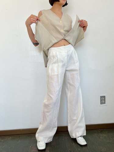 Max Mara Linen Pants - white