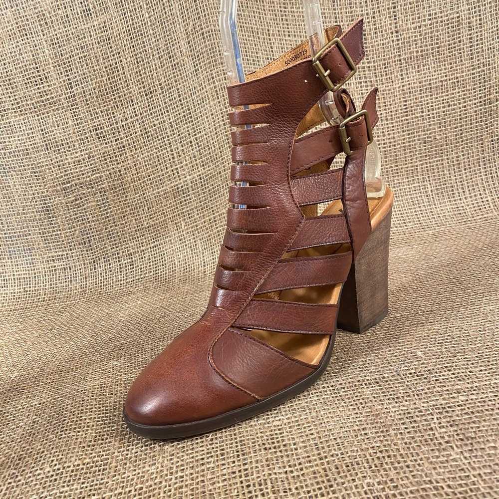 Free People Sandal Heel Hayes Brown Leather Block… - image 2