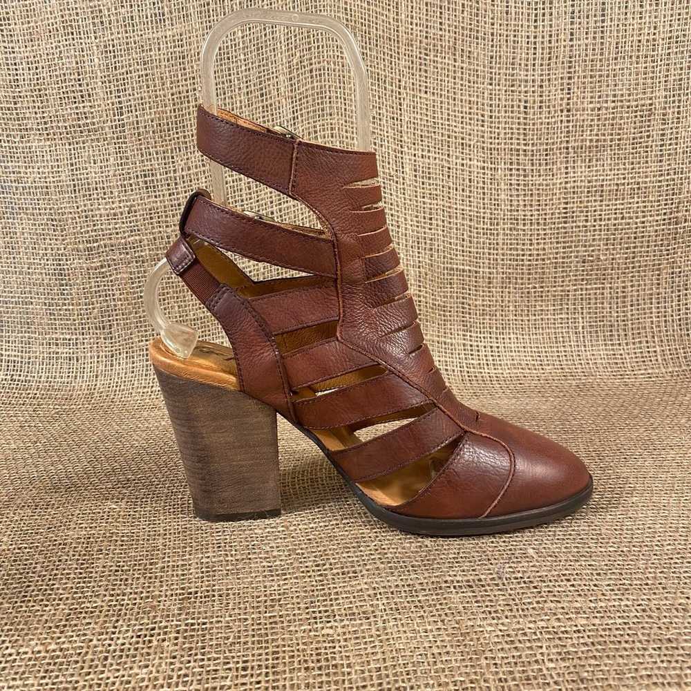 Free People Sandal Heel Hayes Brown Leather Block… - image 4