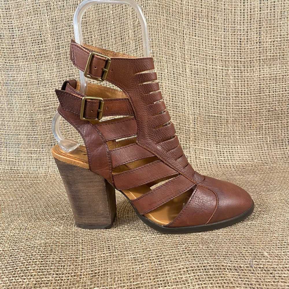 Free People Sandal Heel Hayes Brown Leather Block… - image 6