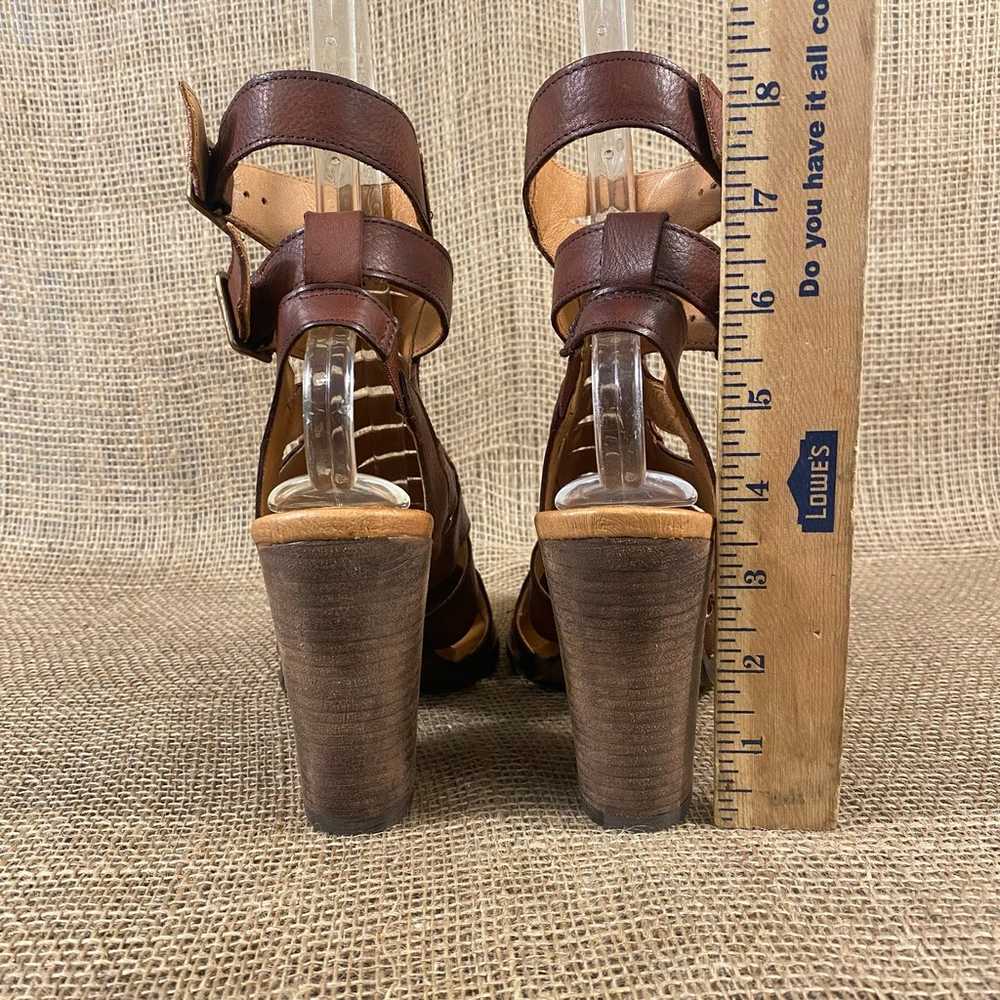 Free People Sandal Heel Hayes Brown Leather Block… - image 8