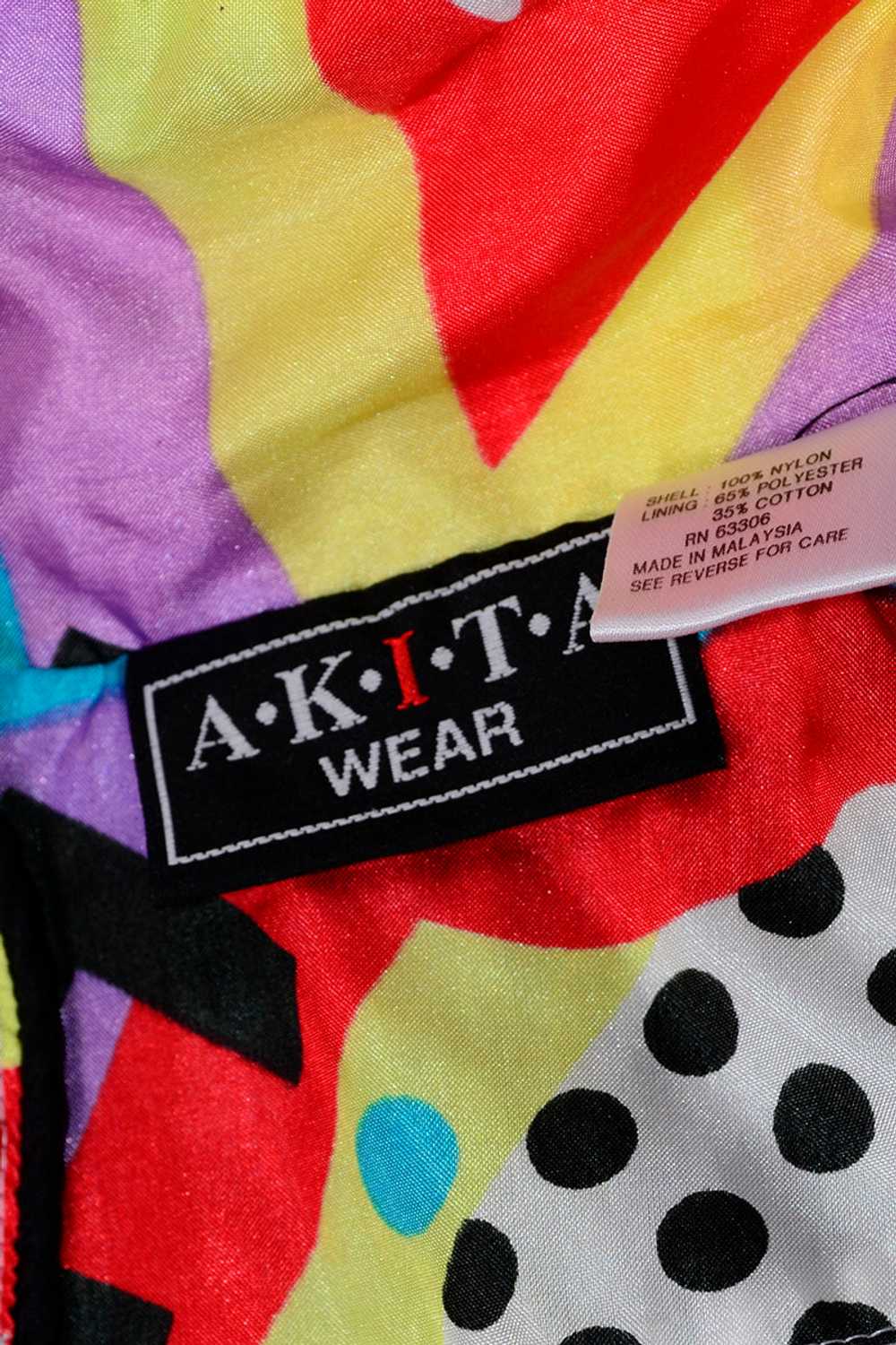 1980s Bright Colorful AKITA Activewear Leopard Zi… - image 9