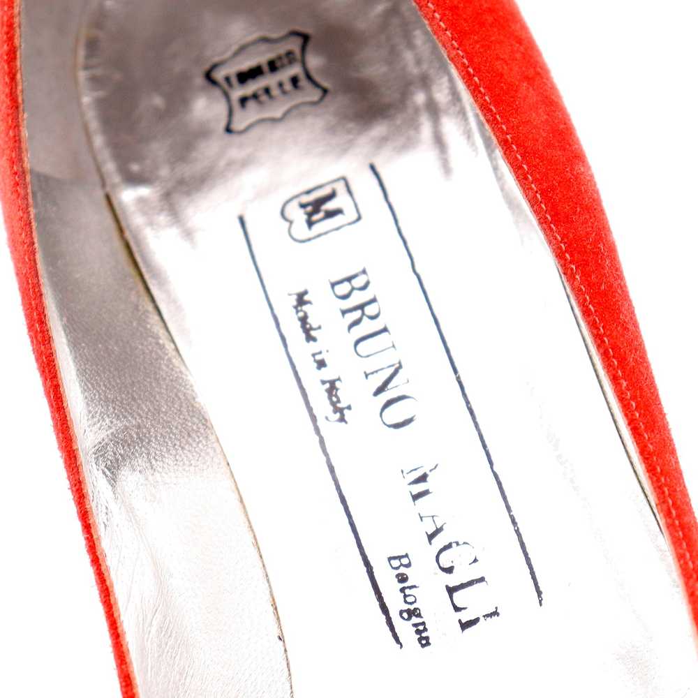 1980s Bruno Magli Vintage Shoes Red Heeled Pumps … - image 11