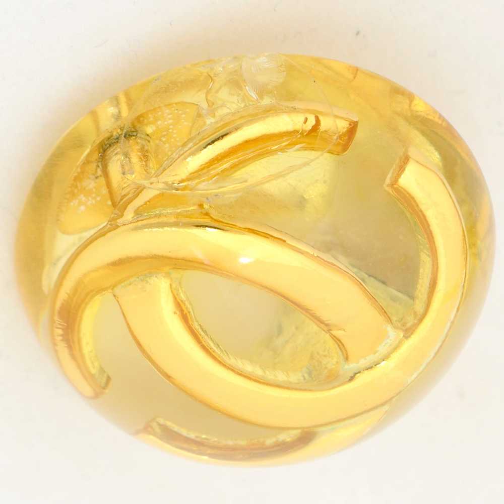 1980s Chanel Vintage Resin Gold CC Logo Dome Clip… - image 12