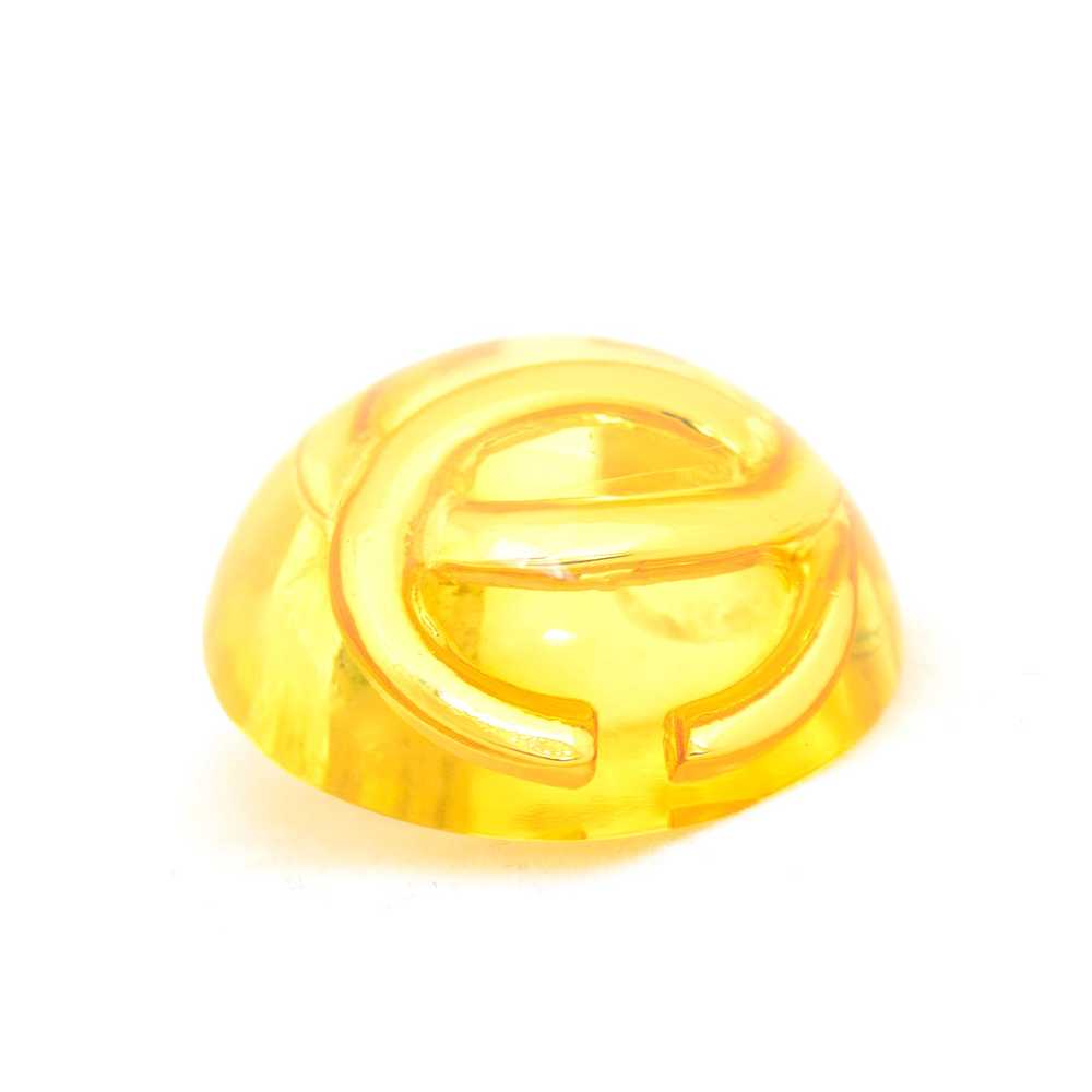 1980s Chanel Vintage Resin Gold CC Logo Dome Clip… - image 4