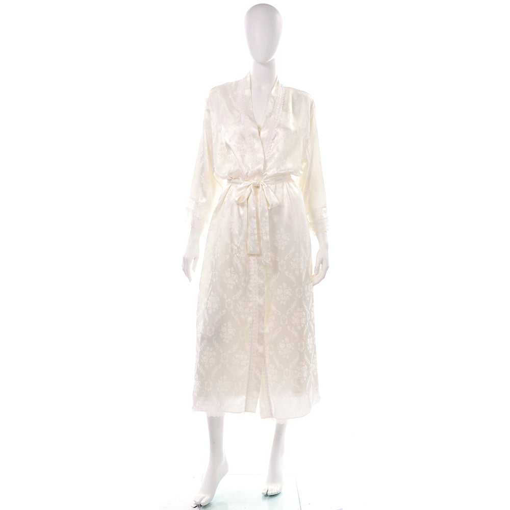 1980s Christian Dior Ivory Robe & Nightgown Set - image 4