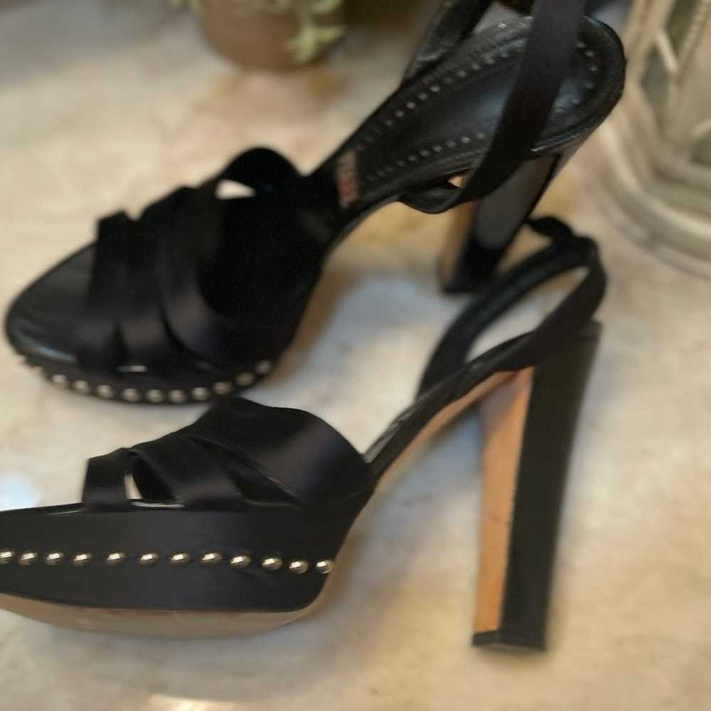 Gianfranco Ferre designer heels black with rivets… - image 3