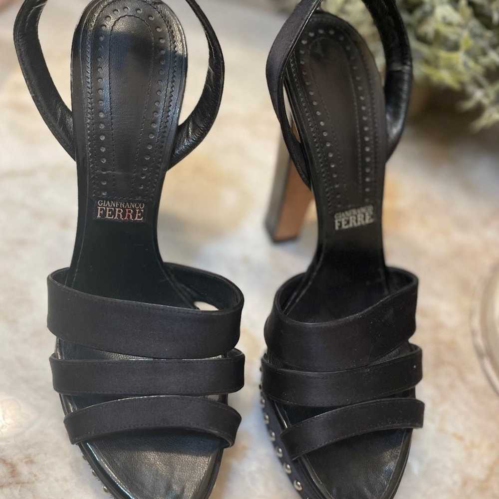 Gianfranco Ferre designer heels black with rivets… - image 9