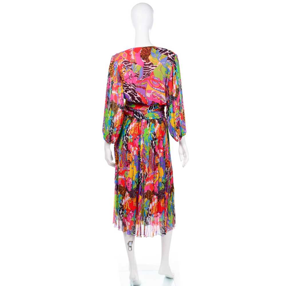 1980s Diane Freis Colorful Multi Print Beaded Seq… - image 4