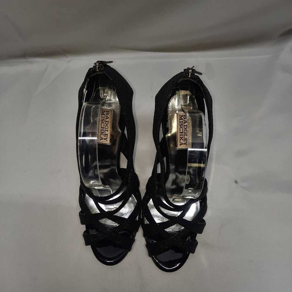 Badgley Mischka Black Glittery Sparkle Junebug hi… - image 2