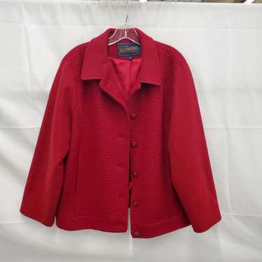 VTG Pendleton WM's 100% Wool Red Fleece Jacket Si… - image 1