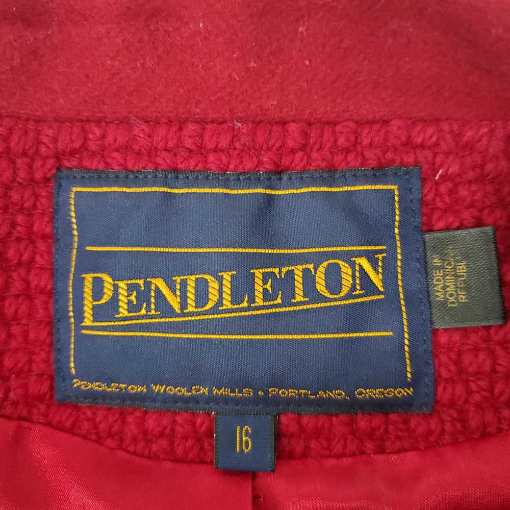 VTG Pendleton WM's 100% Wool Red Fleece Jacket Si… - image 5