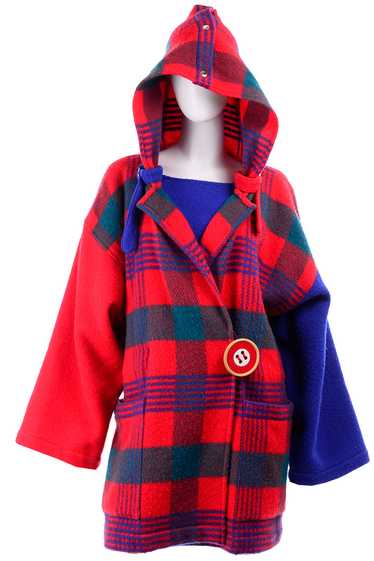 1980s Jean Charles de Castelbajac Red & Blue Plaid