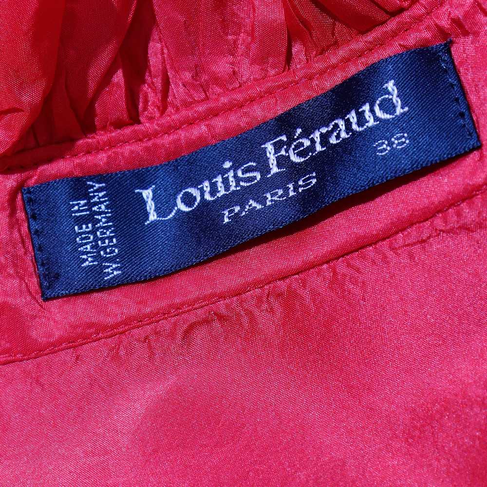 1980s Louis Feraud Paris Red Satin Ruffled Vintag… - image 10