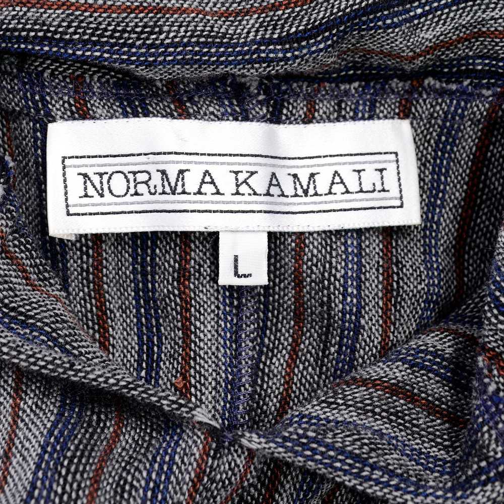 1980s Norma Kamali Gray Striped Vintage Dress w/ … - image 12