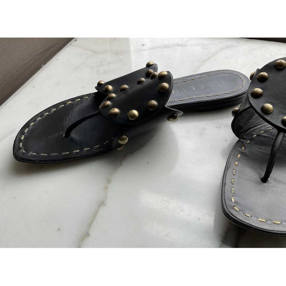 Celine Leather flip flops - image 5