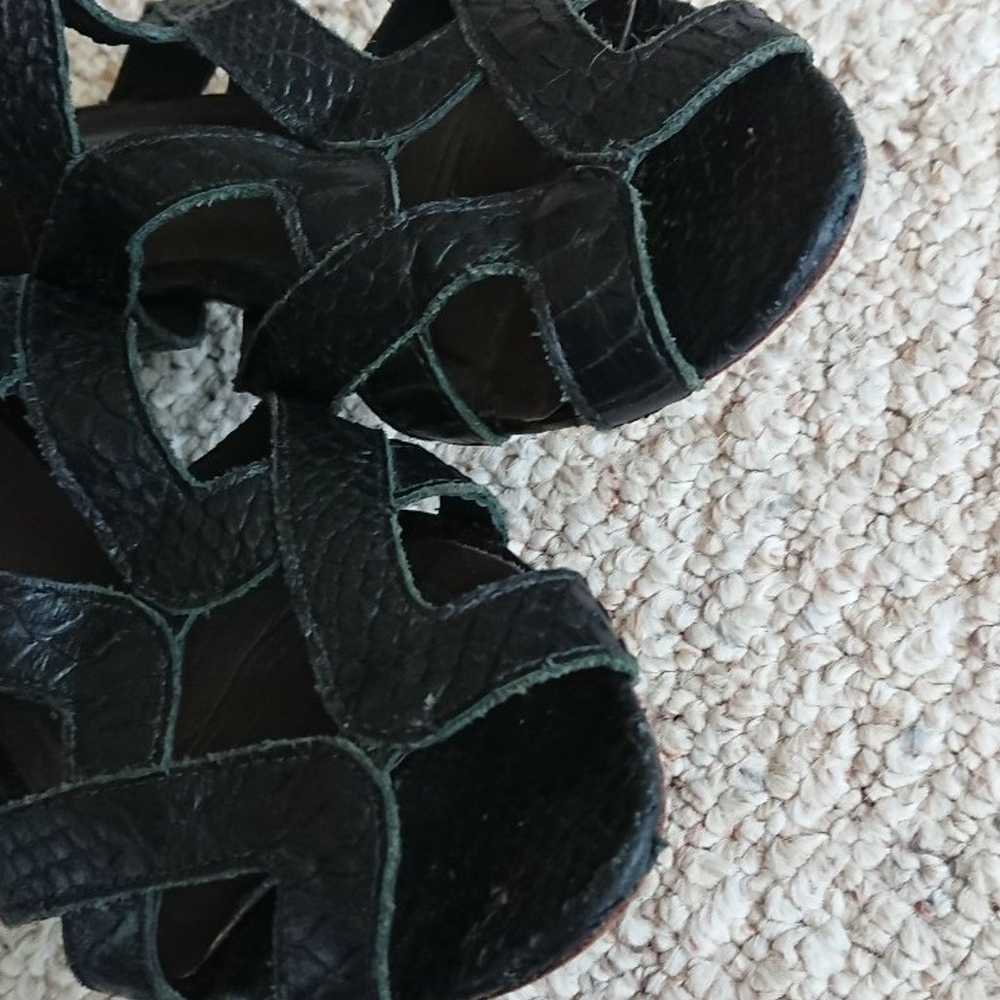 Joie Leather Snakeskin Print Zippered Gladiator S… - image 9