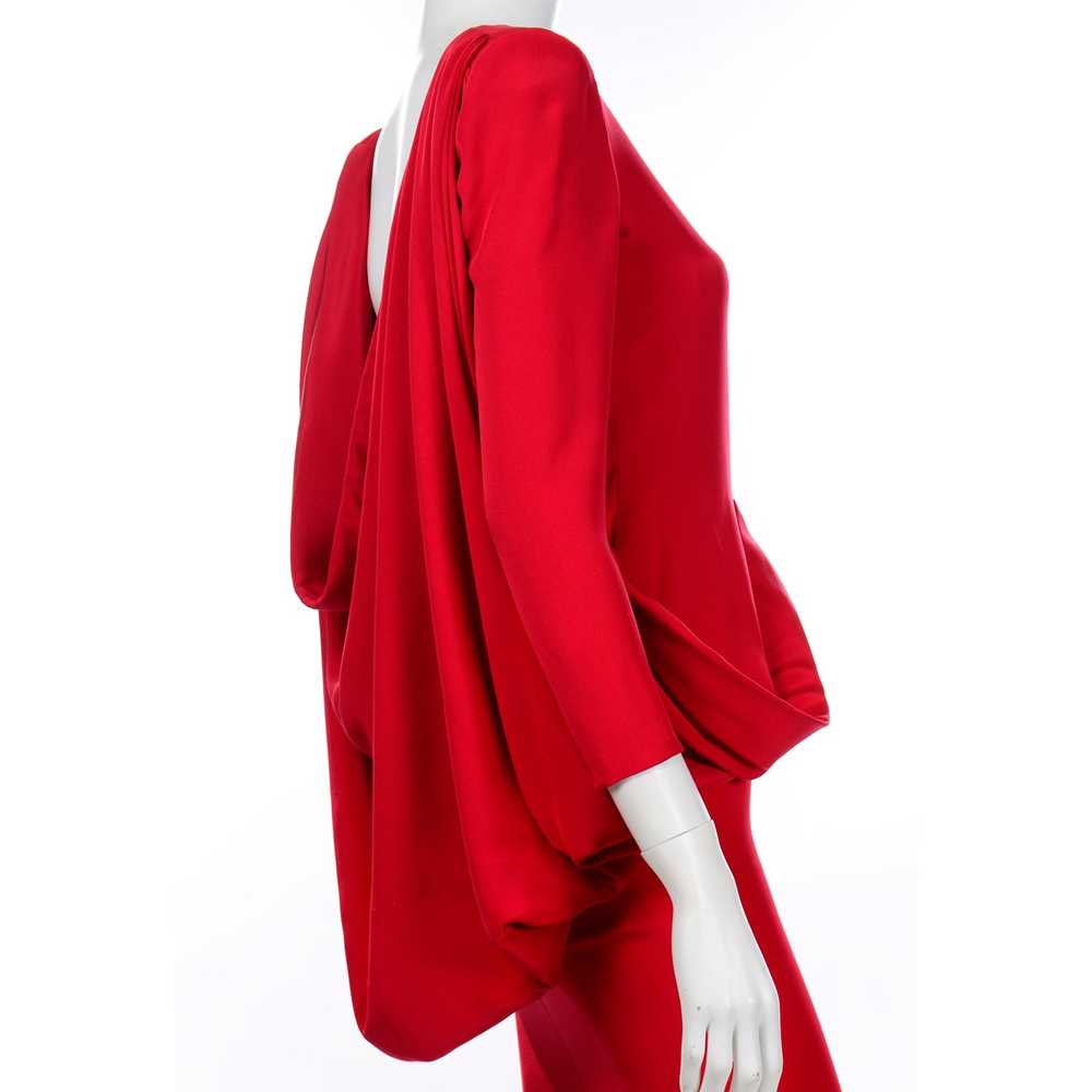 1980s Pierre Cardin Vintage Red Silk Dress With L… - image 11