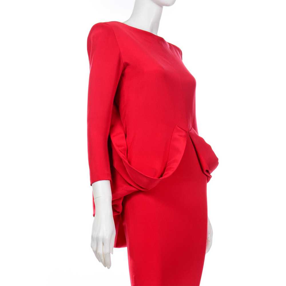 1980s Pierre Cardin Vintage Red Silk Dress With L… - image 12