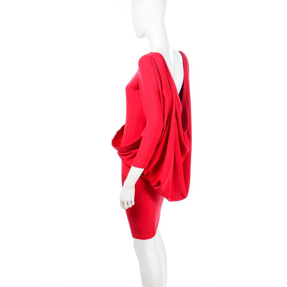 1980s Pierre Cardin Vintage Red Silk Dress With L… - image 5