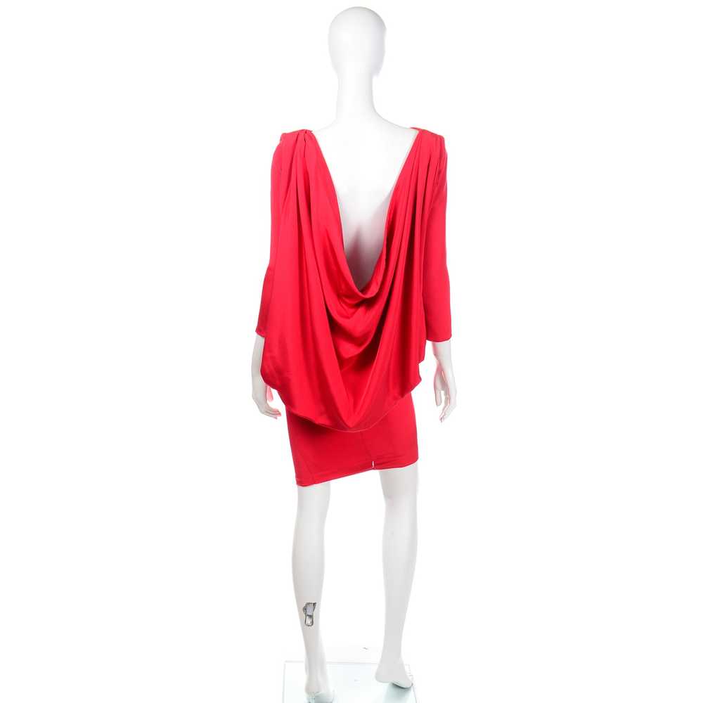 1980s Pierre Cardin Vintage Red Silk Dress With L… - image 7