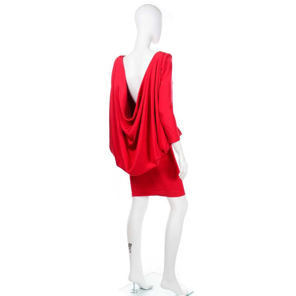 1980s Pierre Cardin Vintage Red Silk Dress With L… - image 8