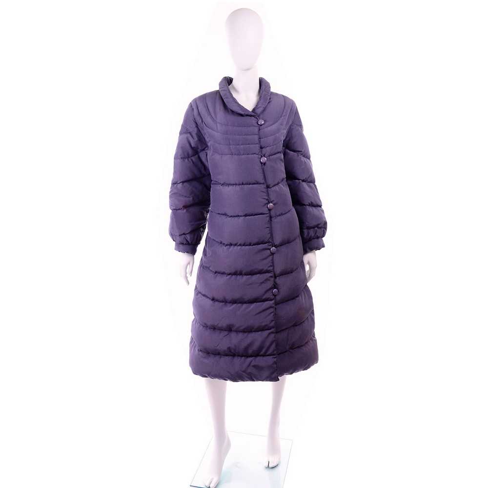 1980s Purple Quilted Bill Blass Vintage Puffer Co… - image 2