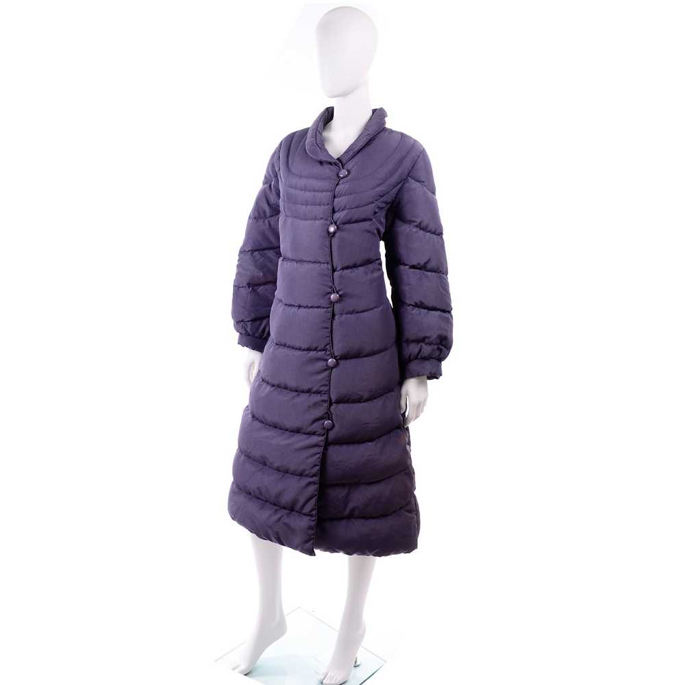 1980s Purple Quilted Bill Blass Vintage Puffer Co… - image 3