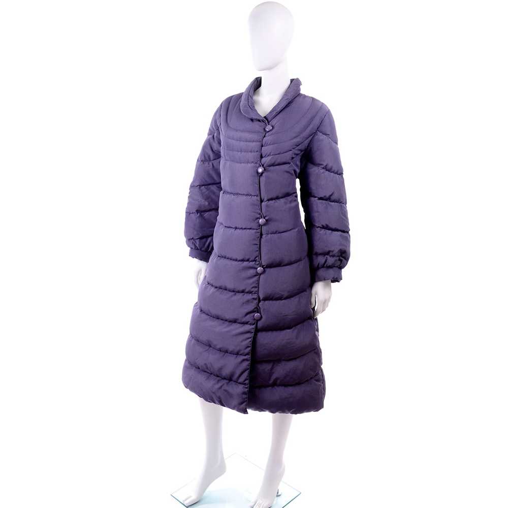 1980s Purple Quilted Bill Blass Vintage Puffer Co… - image 4