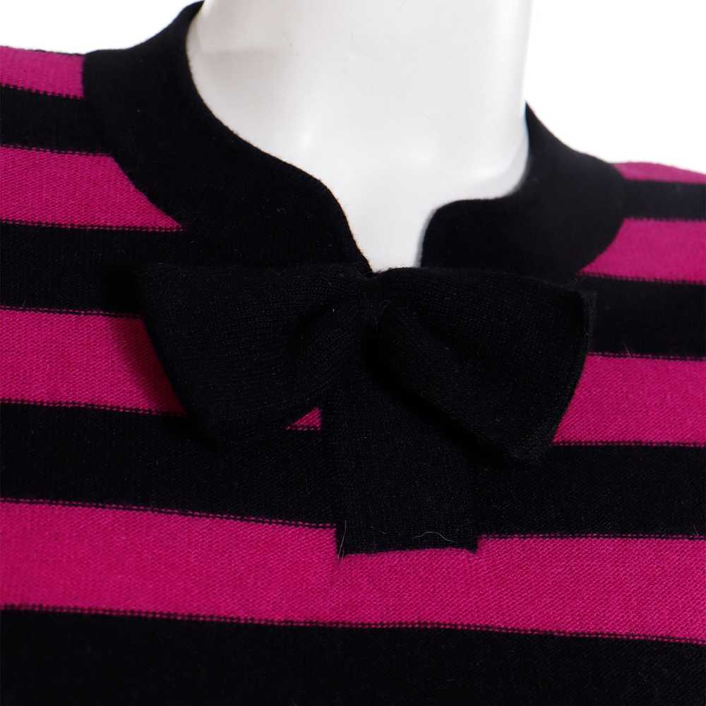1980s Sonia Rykiel Black & Magenta Pink Striped W… - image 7
