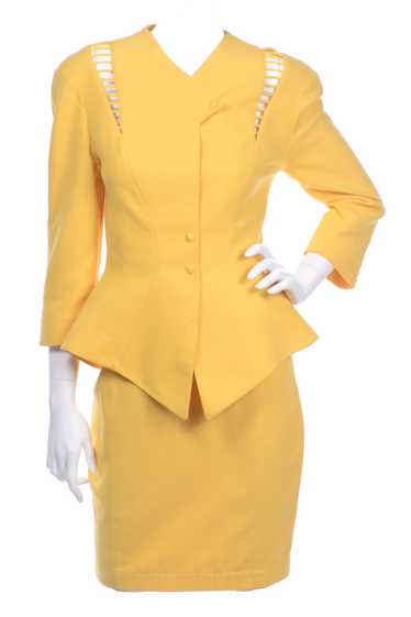 1980s Thierry Mugler Paris Vintage Yellow Skirt & 