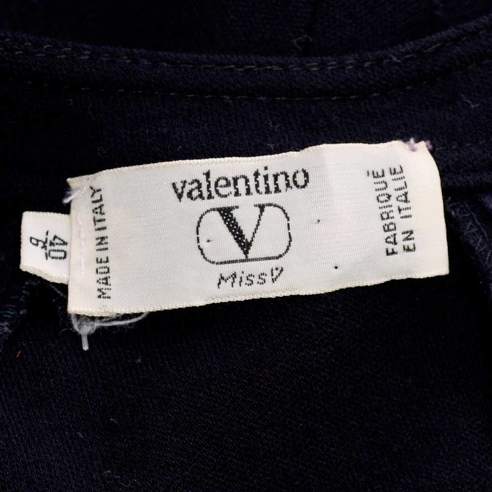 1980s Valentino Miss V Black Wool Day Dress Size 6 - image 9