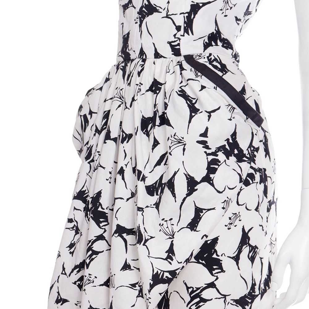 1980s Victor Costa Black & White Strapless Dress … - image 10
