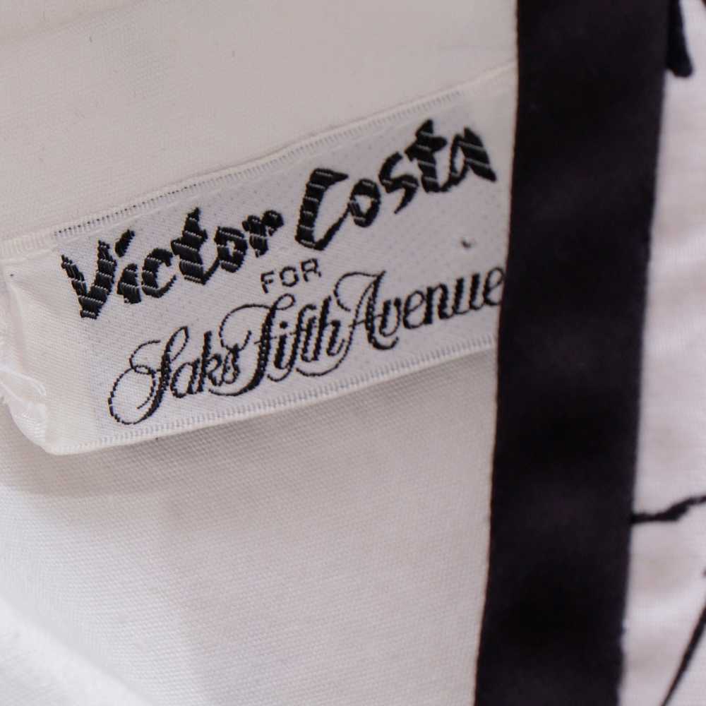 1980s Victor Costa Black & White Strapless Dress … - image 12