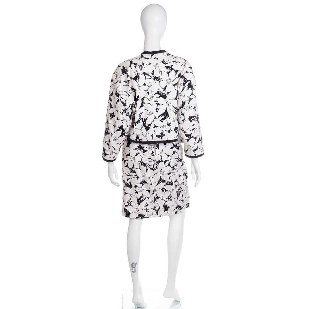 1980s Victor Costa Black & White Strapless Dress … - image 5