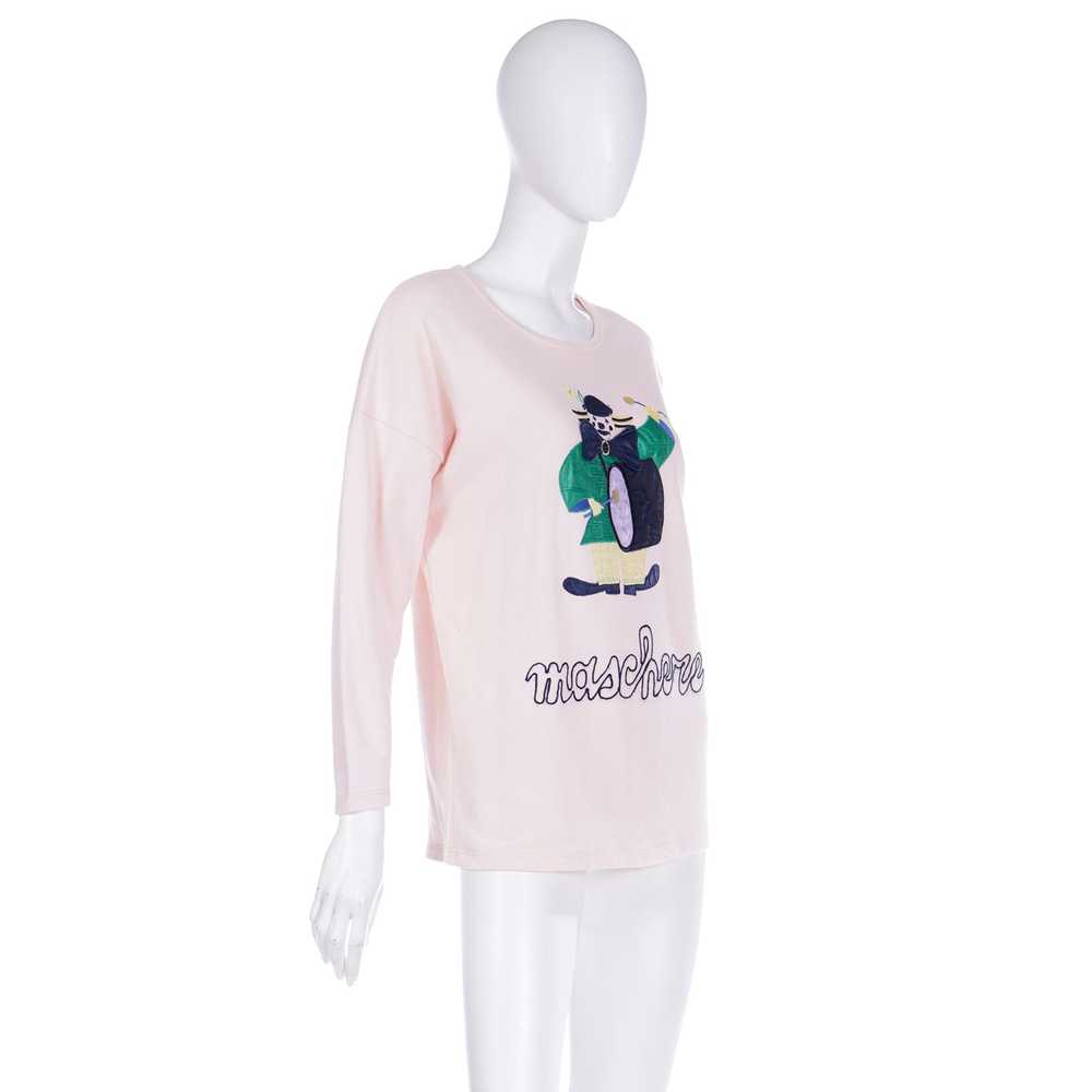 1980s Vintage French Pink Maschere Sweatshirt w D… - image 5