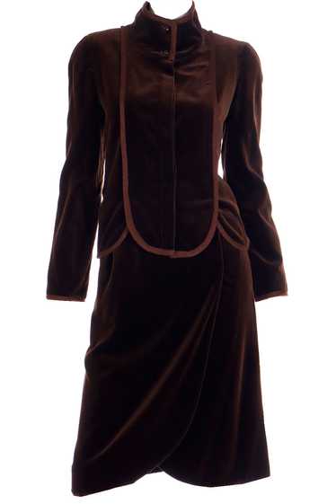 1980s Vintage Valentino Boutique Brown Velvet Jack