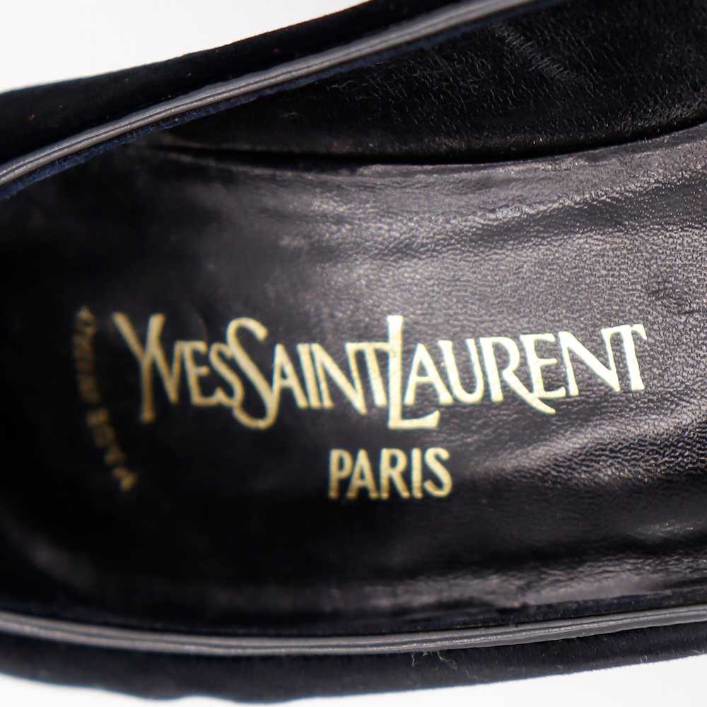 1980s YSL Vintage Black Velvet Evening Pumps Shoes - image 8